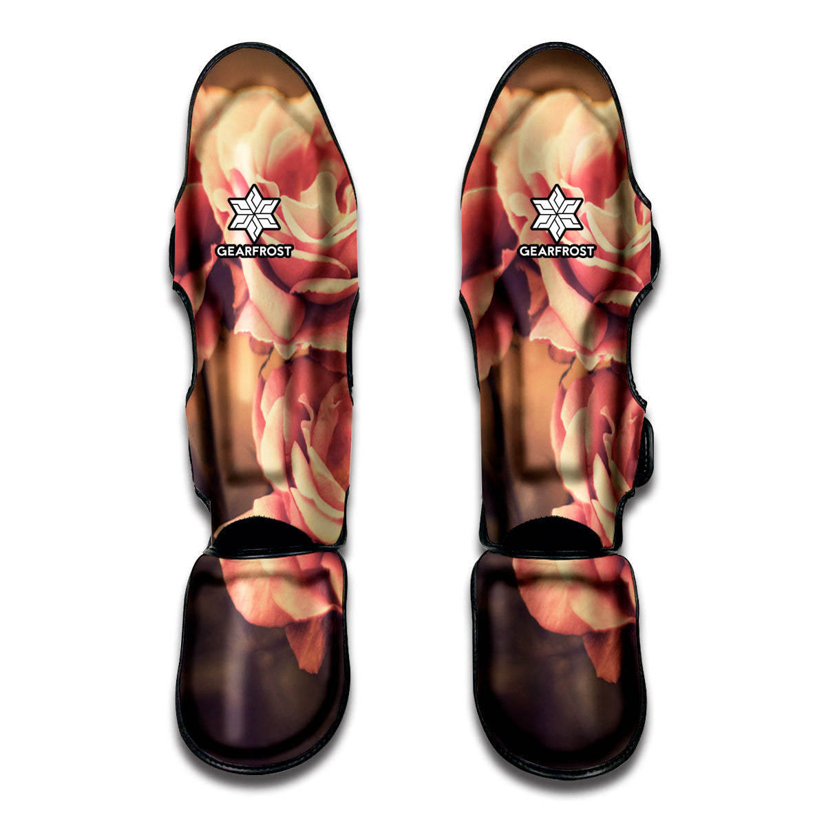 Vintage Rose Print Muay Thai Shin Guards