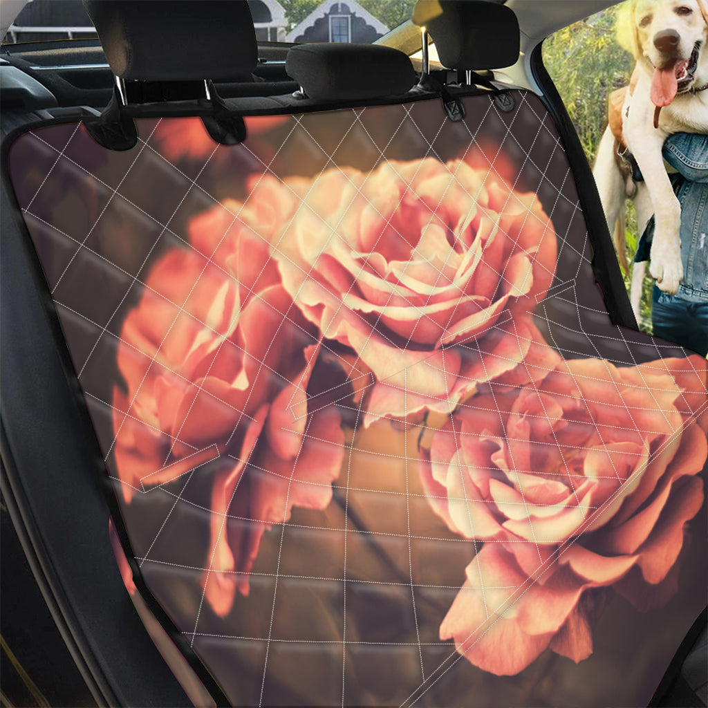 Vintage Rose Print Pet Car Back Seat Cover