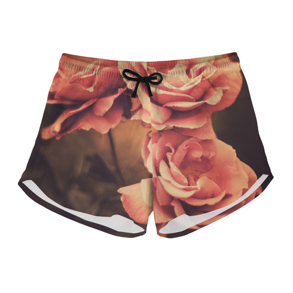 Vintage Rose Print Women's Shorts