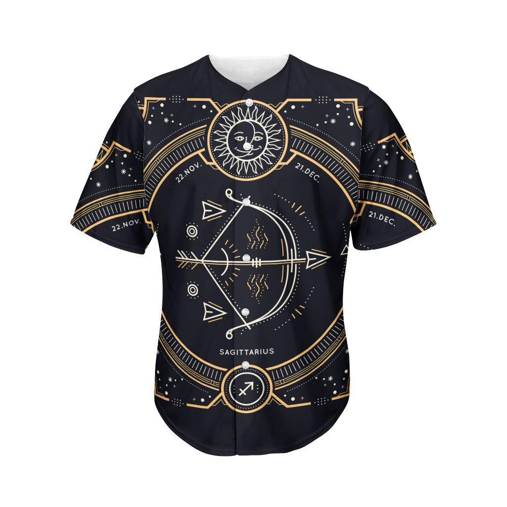 Vintage Sagittarius Zodiac Sign Print Men's Baseball Jersey