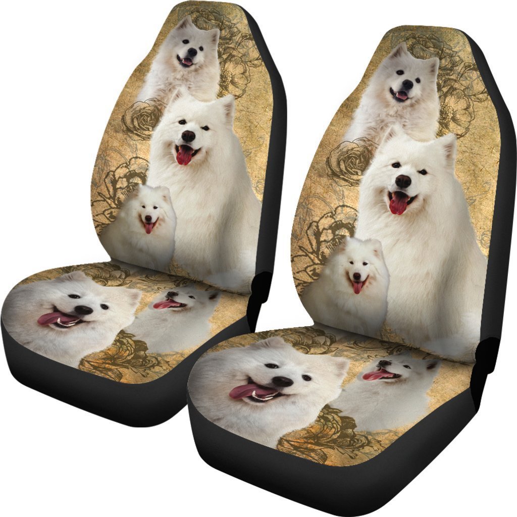 Vintage Samoyed Universal Fit Car Seat Covers