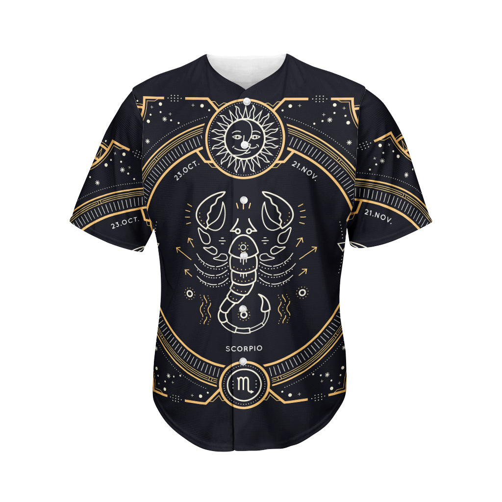 Vintage Scorpio Zodiac Sign Print Men's Baseball Jersey