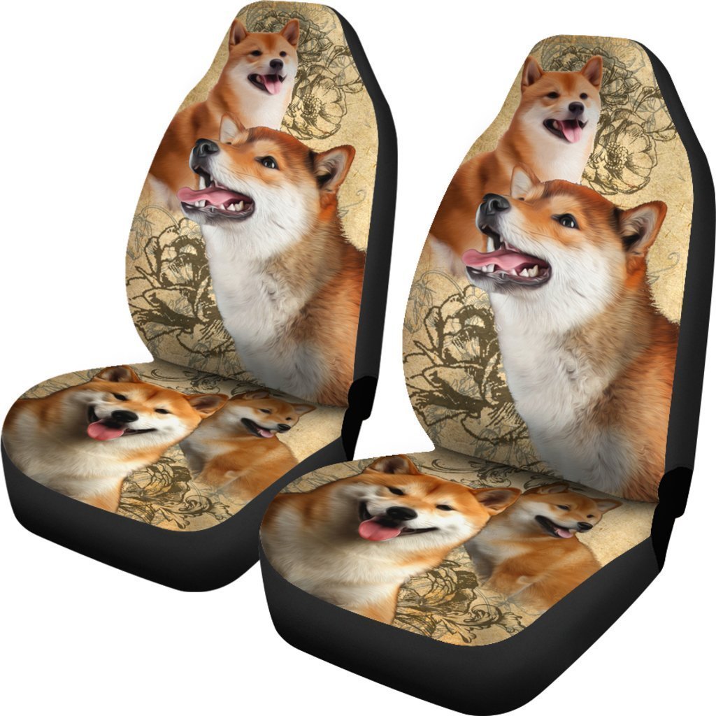 Vintage Shiba Inu Universal Fit Car Seat Covers