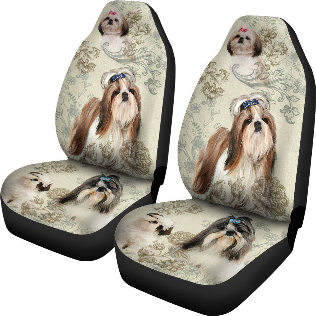 Vintage Shih Tzu Universal Fit Car Seat Covers