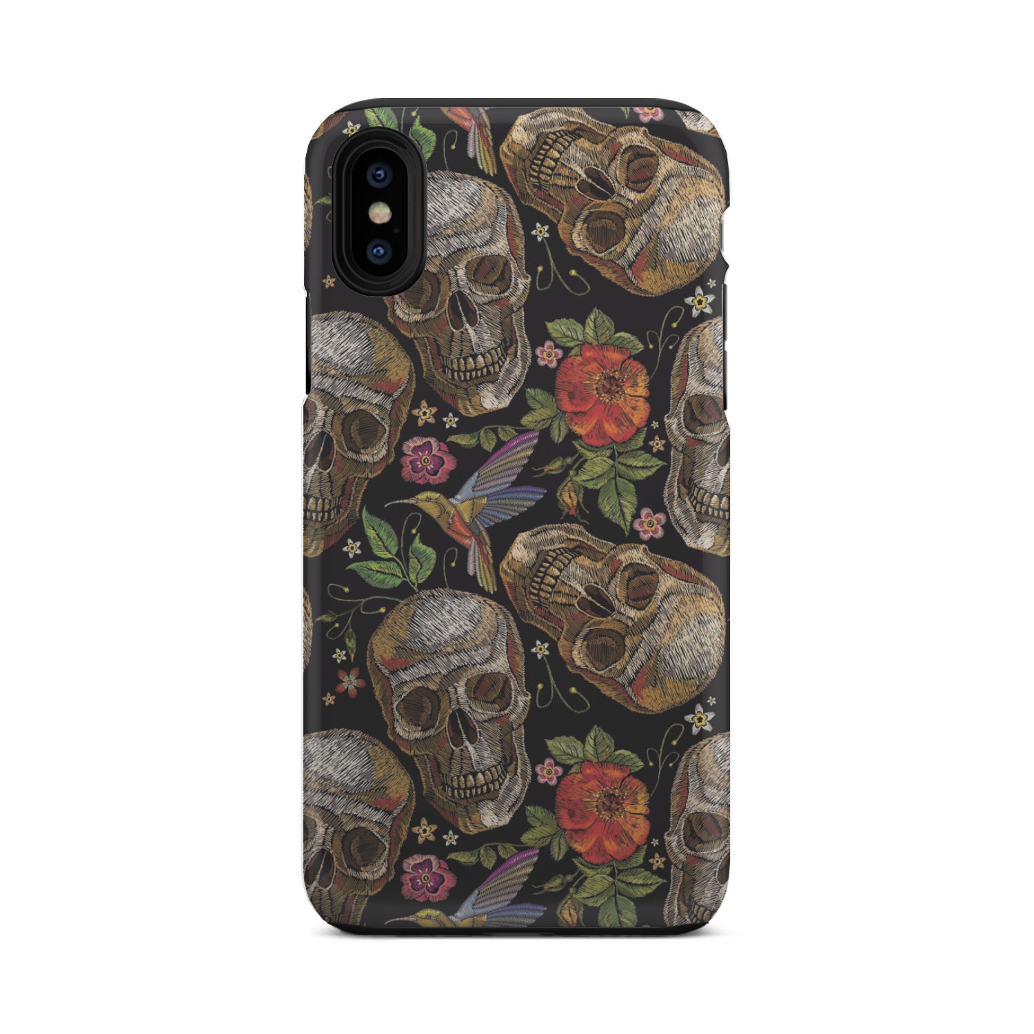 Vintage Skull Pattern Print Tough Phone Case