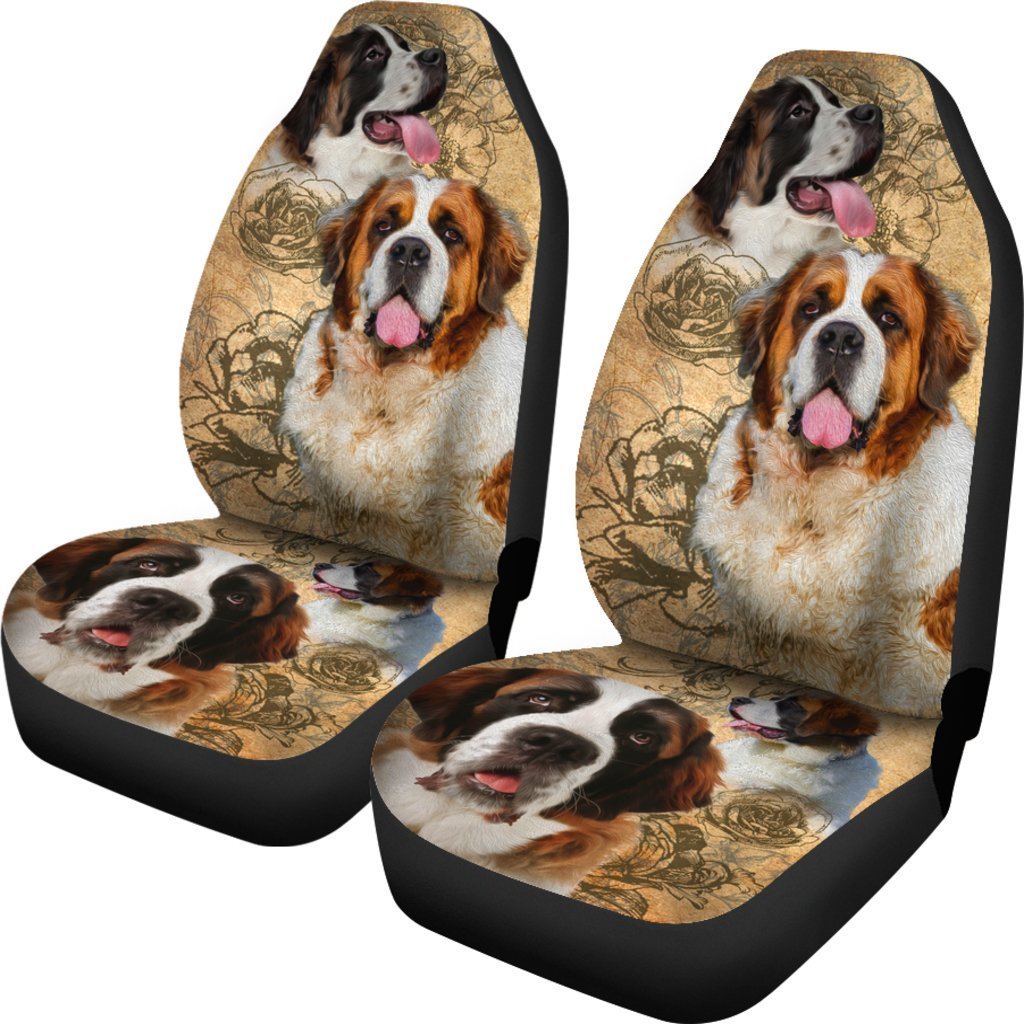 Vintage St. Bernard Universal Fit Car Seat Covers