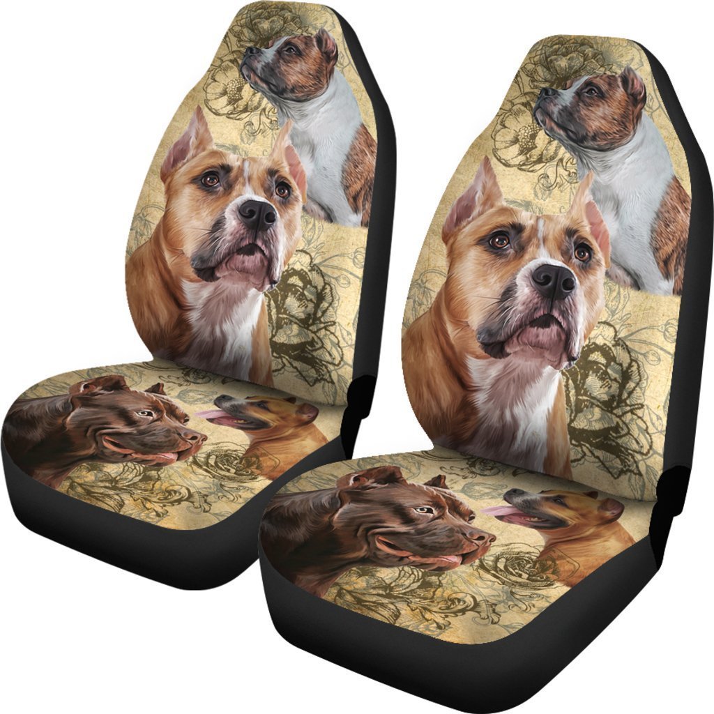 Vintage Staffordshire Bull Terrier Universal Fit Car Seat Covers