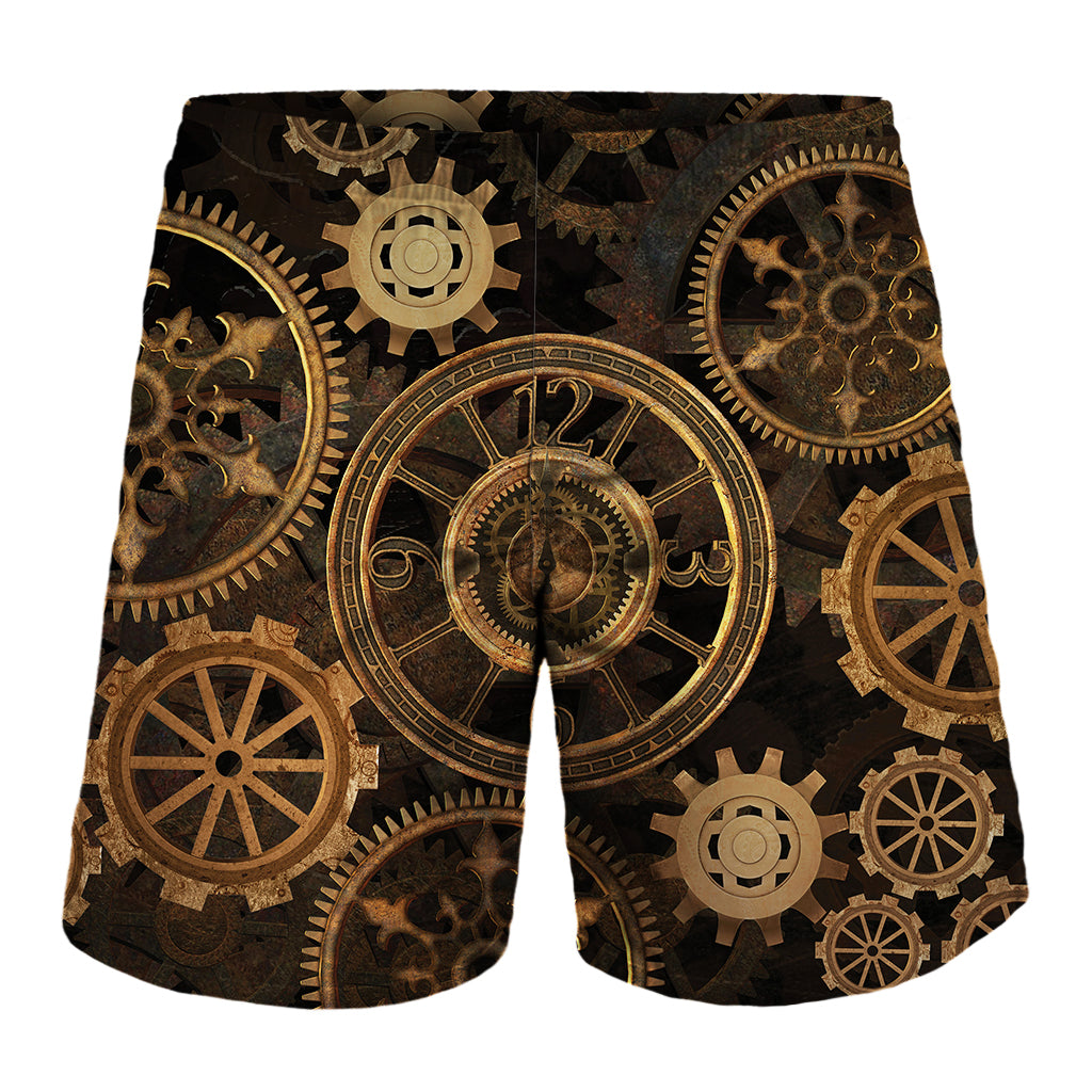 Vintage Steampunk Gears Print Men's Shorts