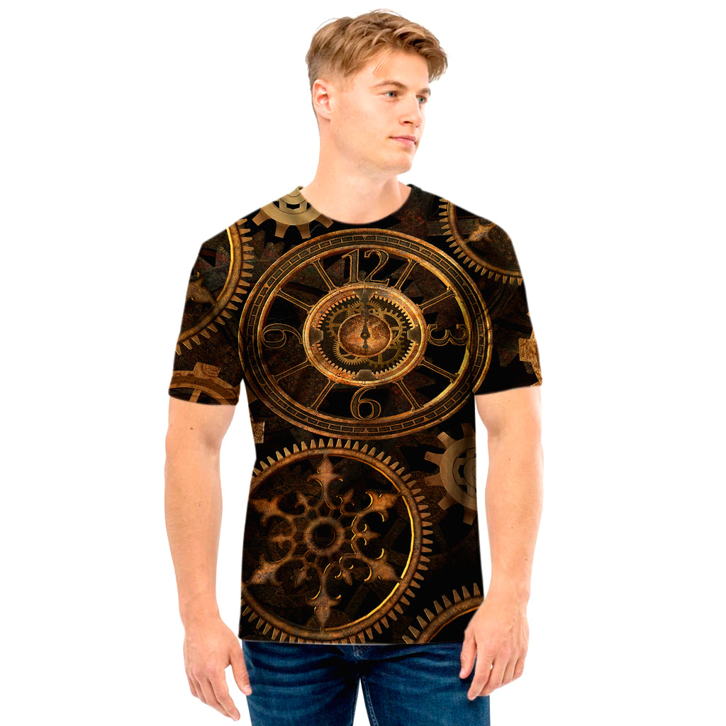 Vintage Steampunk Gears Print Men's T-Shirt