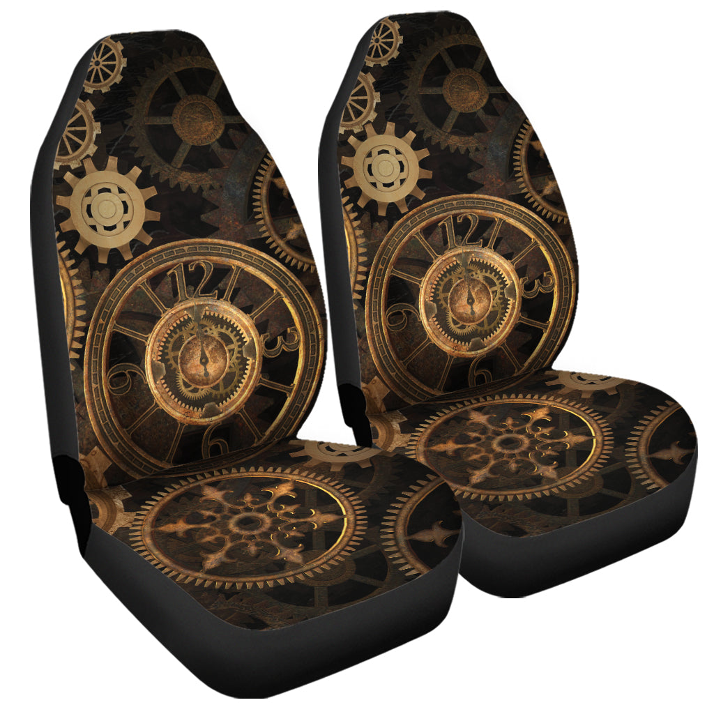 Vintage Steampunk Gears Print Universal Fit Car Seat Covers