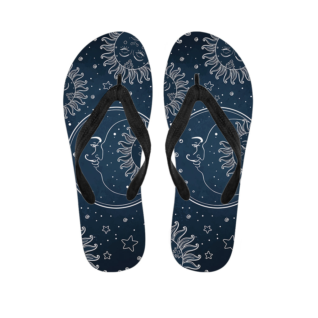 Vintage Sun And Moon Pattern Print Flip Flops