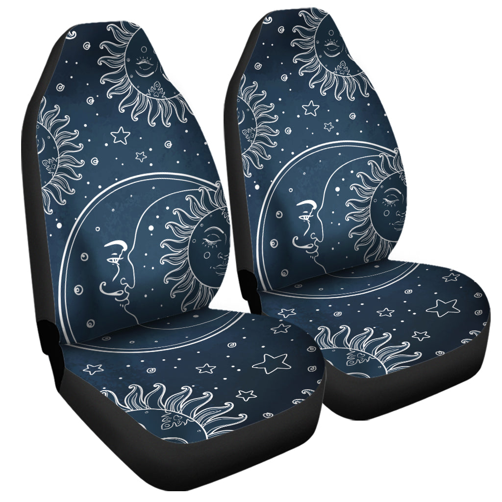 Vintage Sun And Moon Pattern Print Universal Fit Car Seat Covers