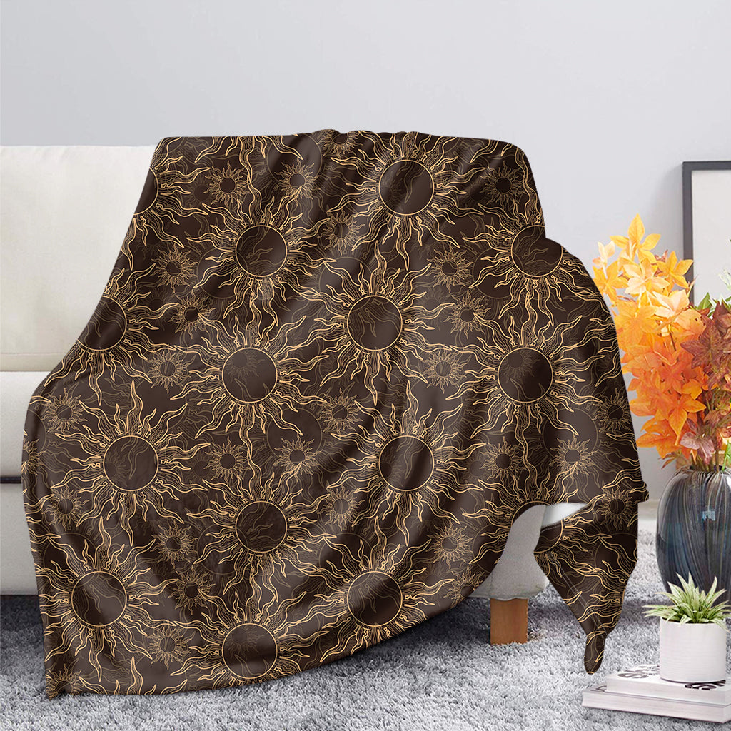 Vintage Sun Pattern Print Blanket