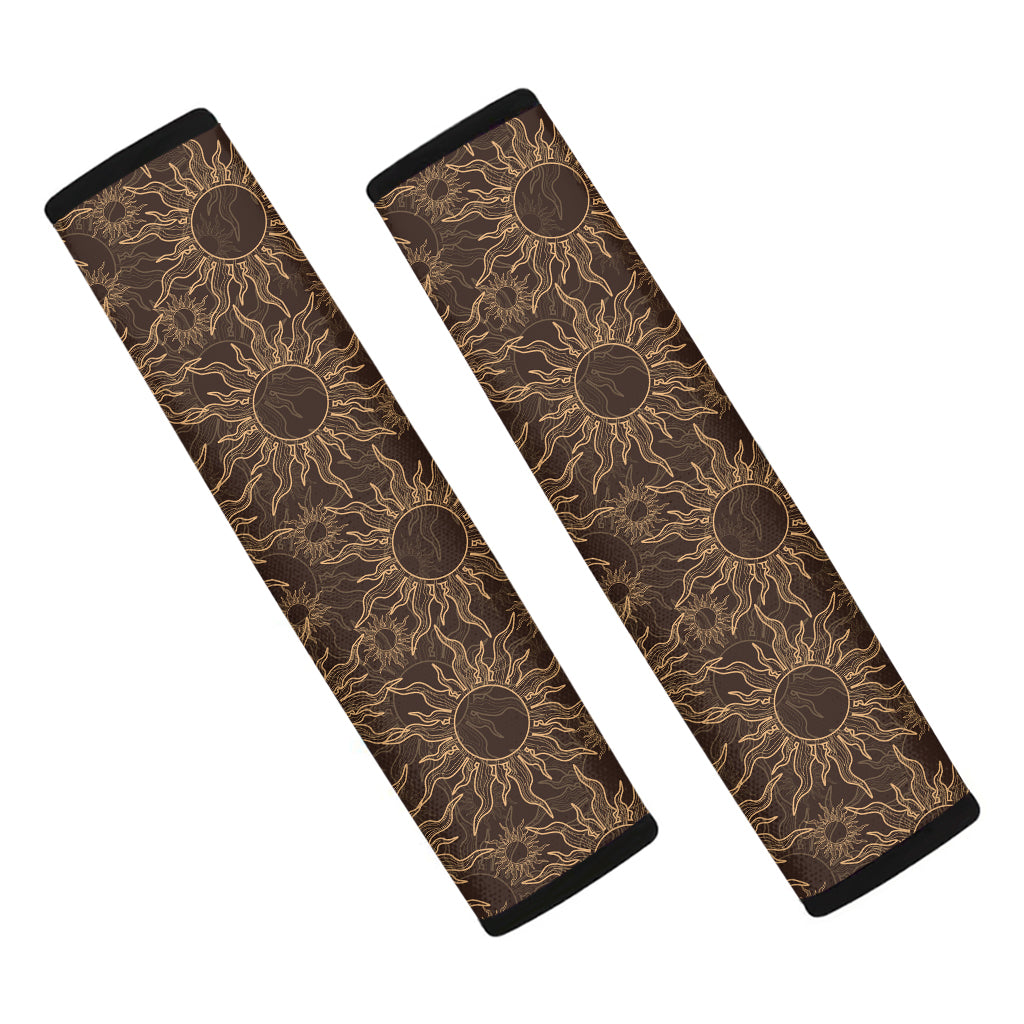 Vintage Sun Pattern Print Car Seat Belt Covers