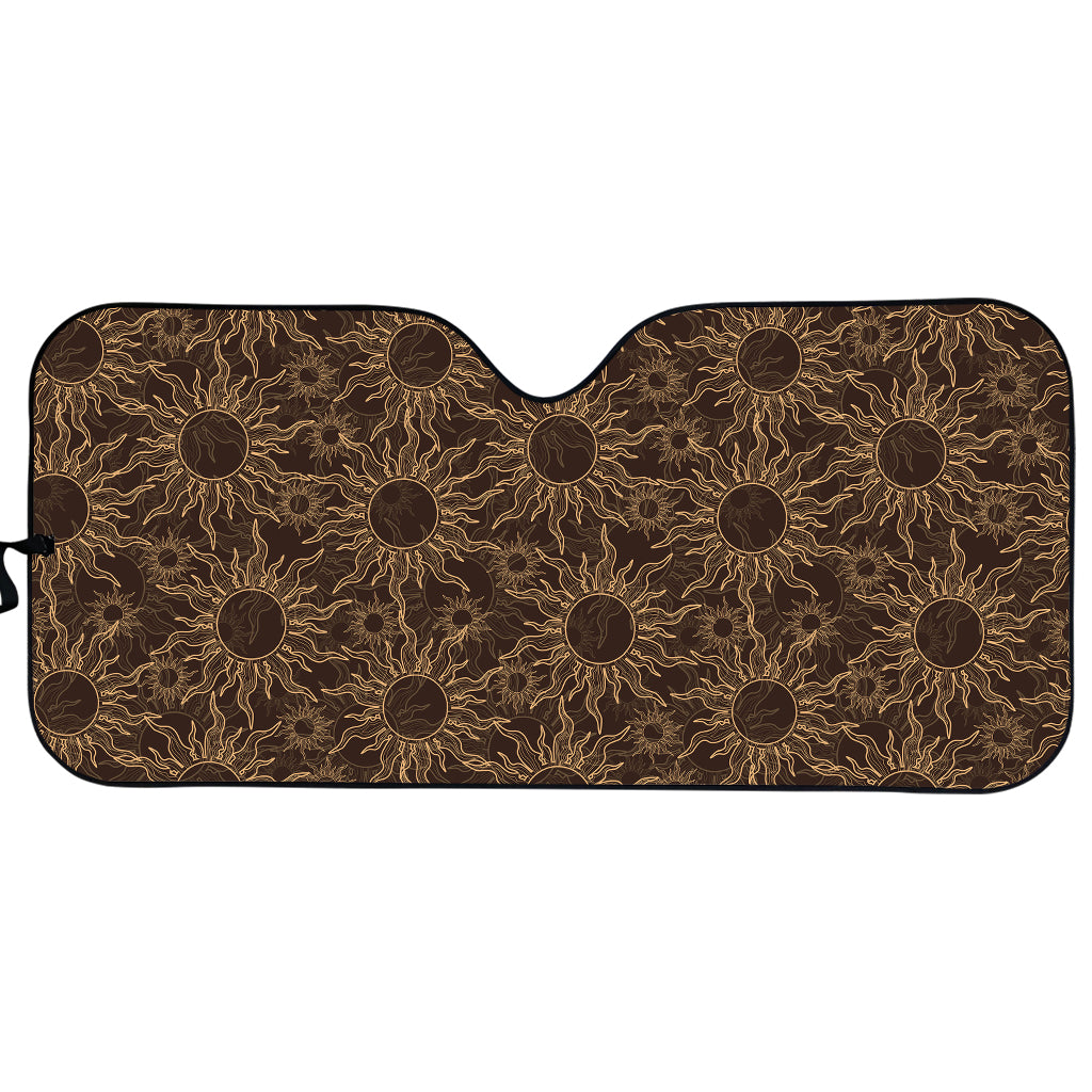 Vintage Sun Pattern Print Car Sun Shade