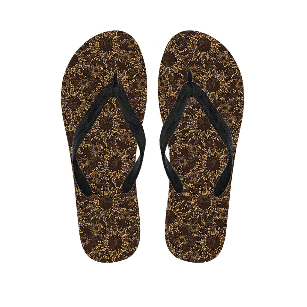 Vintage Sun Pattern Print Flip Flops