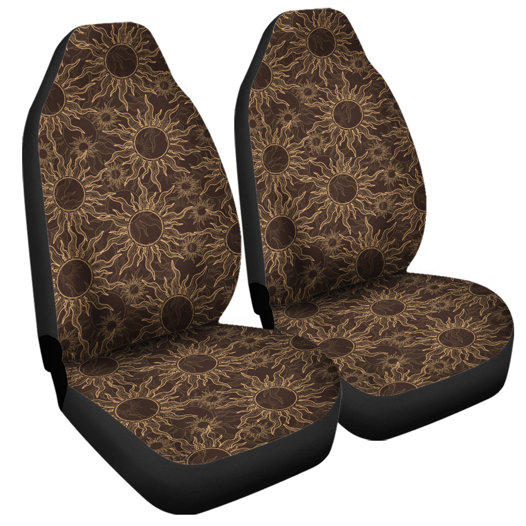 Vintage Sun Pattern Print Universal Fit Car Seat Covers