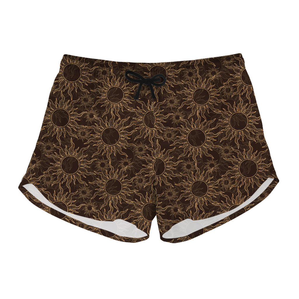 Vintage Sun Pattern Print Women's Shorts