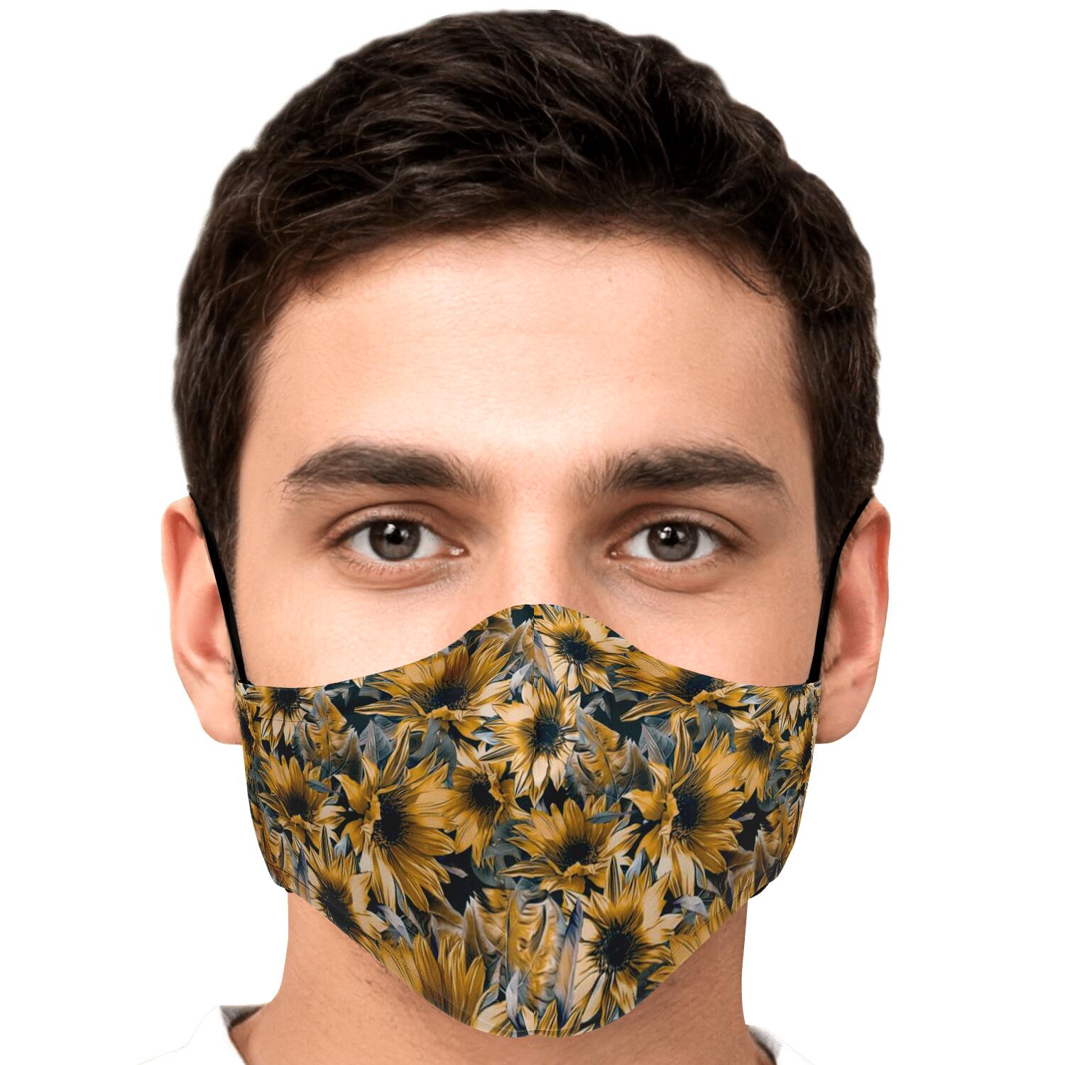 Vintage Sunflower Pattern Print Face Mask