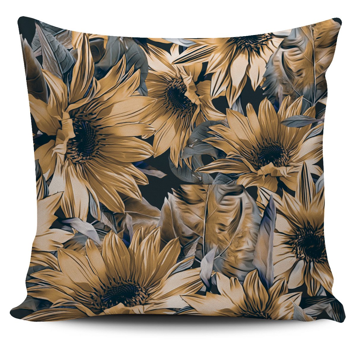 Vintage Sunflower Pattern Print Pillow Cover