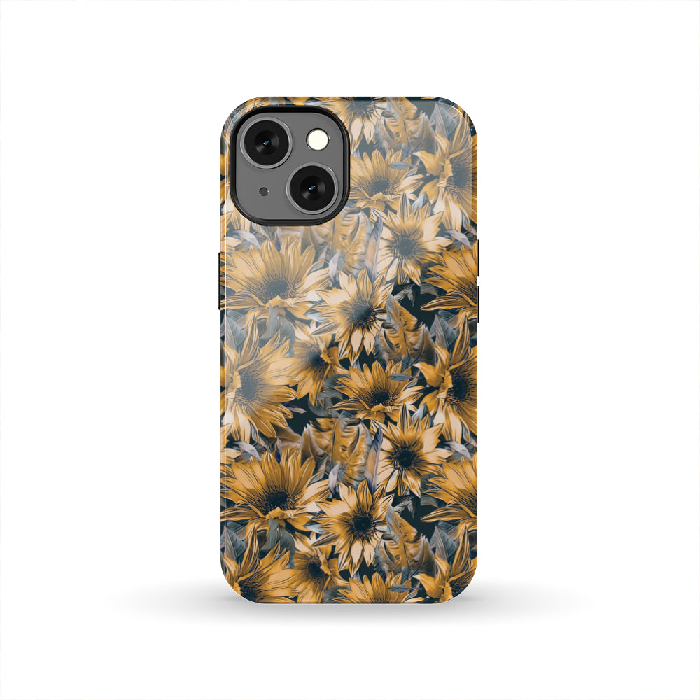 Vintage Sunflower Pattern Print Tough Phone Case