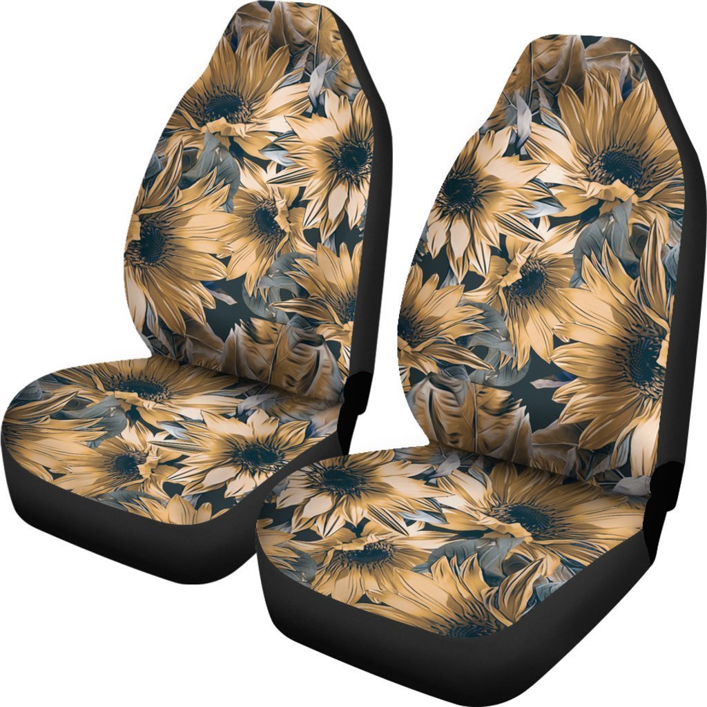 Vintage Sunflower Pattern Print Universal Fit Car Seat Covers