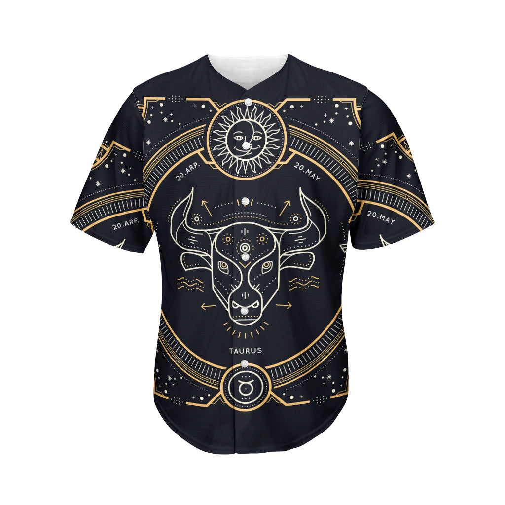 Vintage Taurus Zodiac Sign Print Men's Baseball Jersey