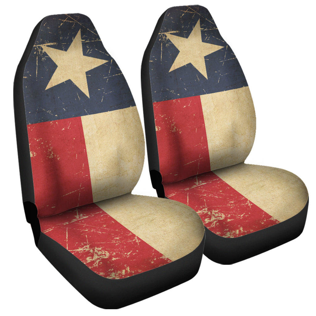 Vintage Texas Flag Print Universal Fit Car Seat Covers