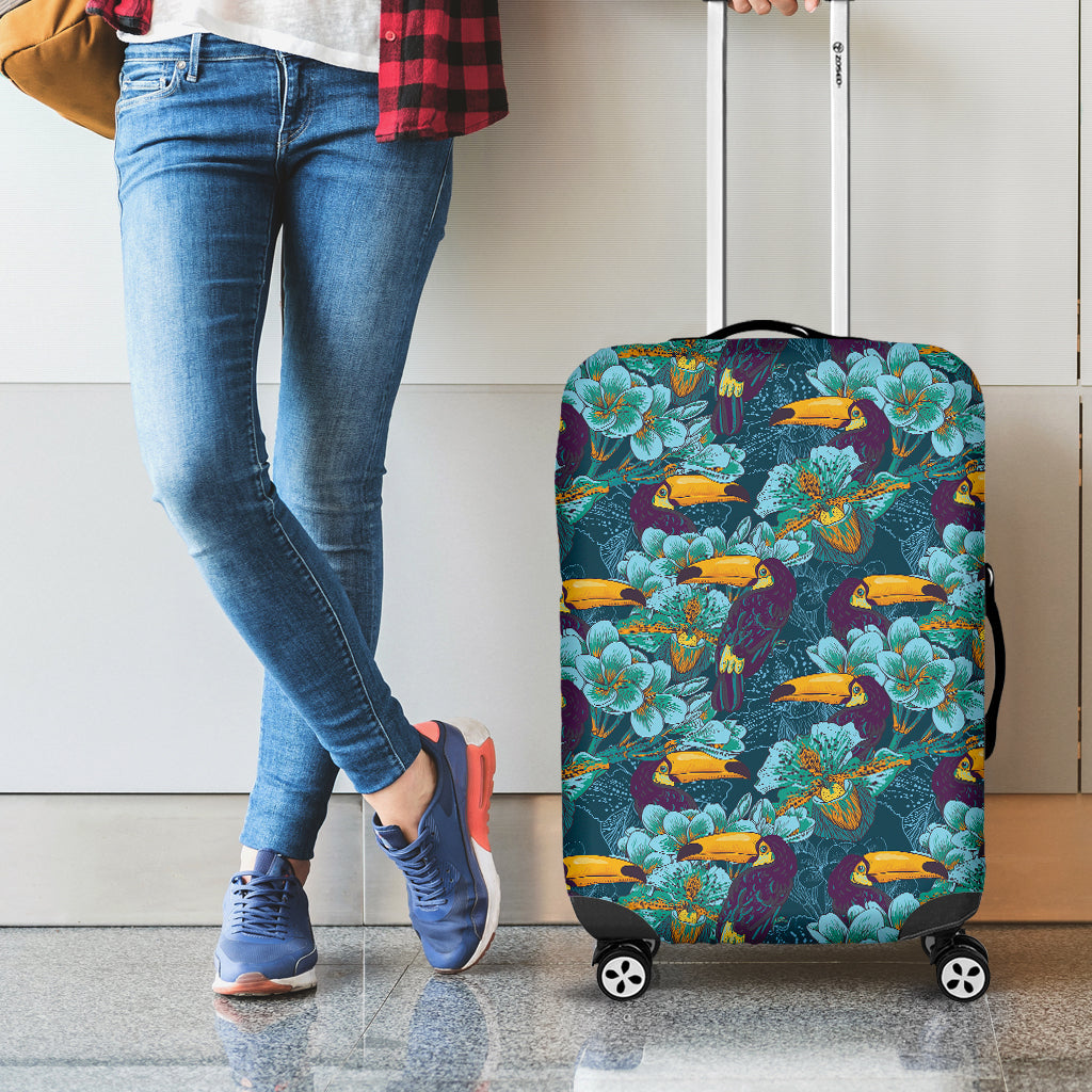 Vintage Toucan Pattern Print Luggage Cover