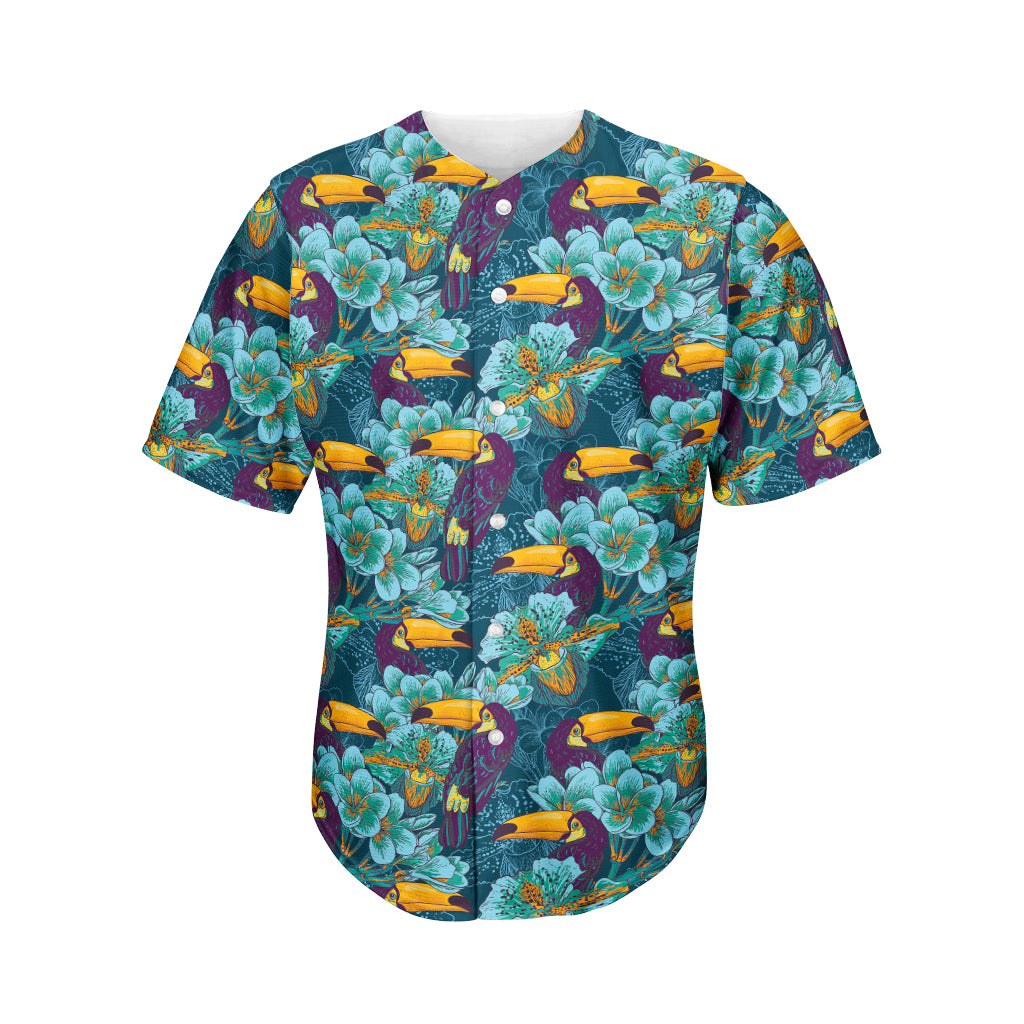 Vintage Toucan Pattern Print Men's Baseball Jersey