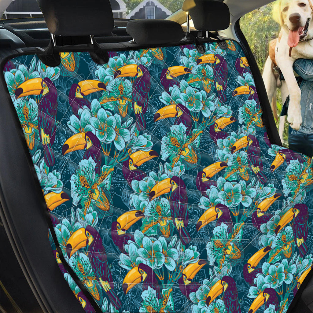 Vintage Toucan Pattern Print Pet Car Back Seat Cover