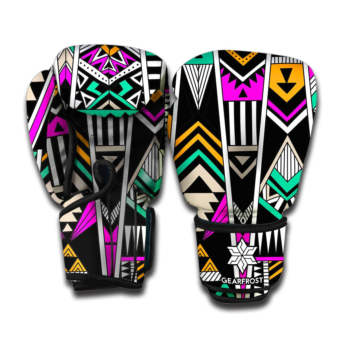 Vintage Tribal Aztec Pattern Print Boxing Gloves