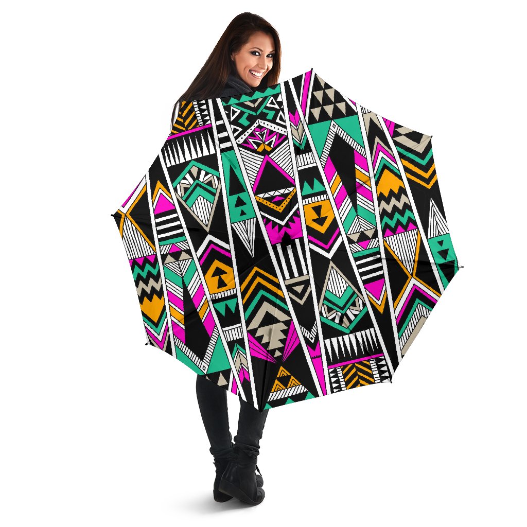 Vintage Tribal Aztec Pattern Print Foldable Umbrella