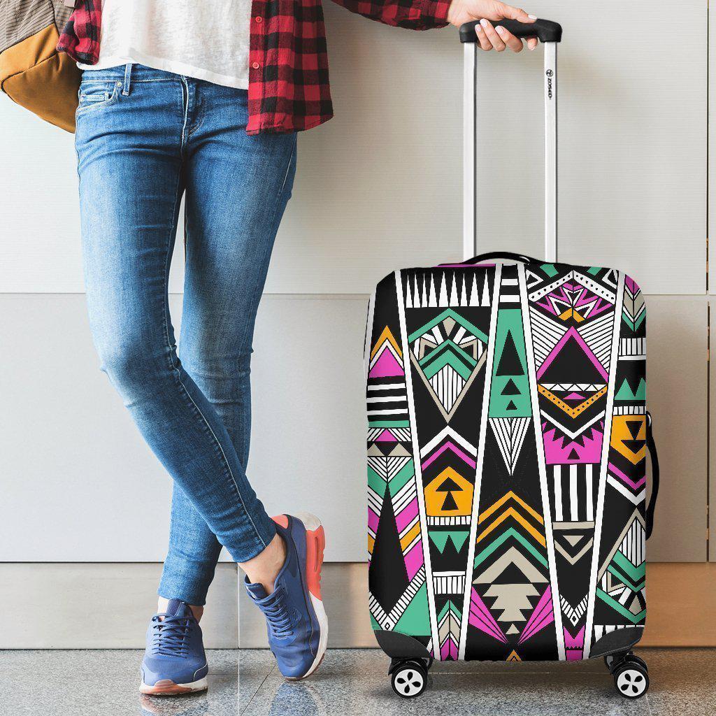 Vintage Tribal Aztec Pattern Print Luggage Cover