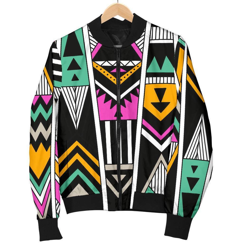 Vintage Tribal Aztec Pattern Print Men's Bomber Jacket