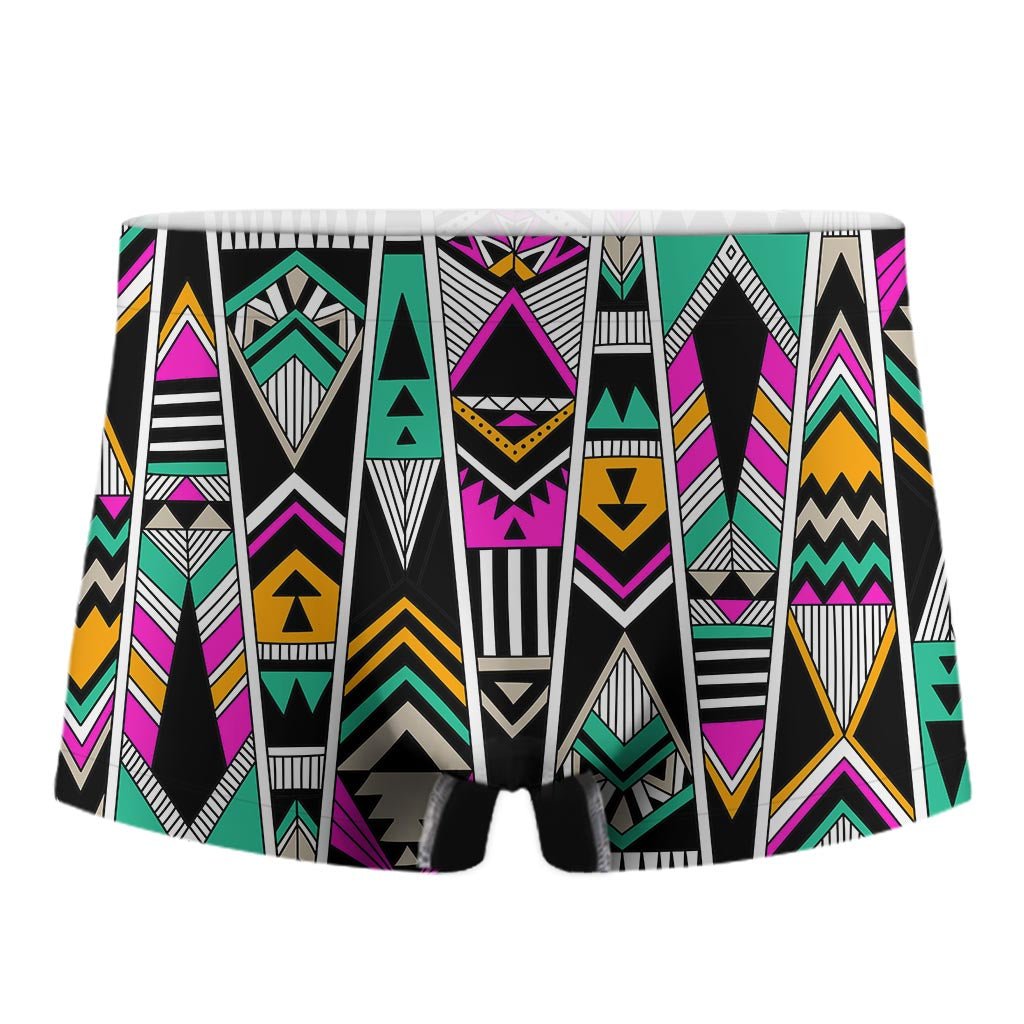 Vintage Tribal Aztec Pattern Print Men's Boxer Briefs