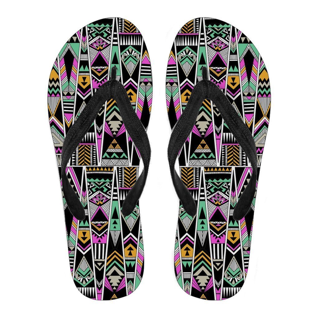 Vintage Tribal Aztec Pattern Print Men's Flip Flops