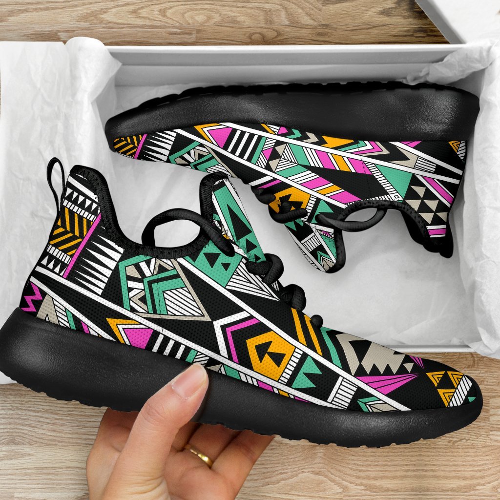 Vintage Tribal Aztec Pattern Print Mesh Knit Shoes