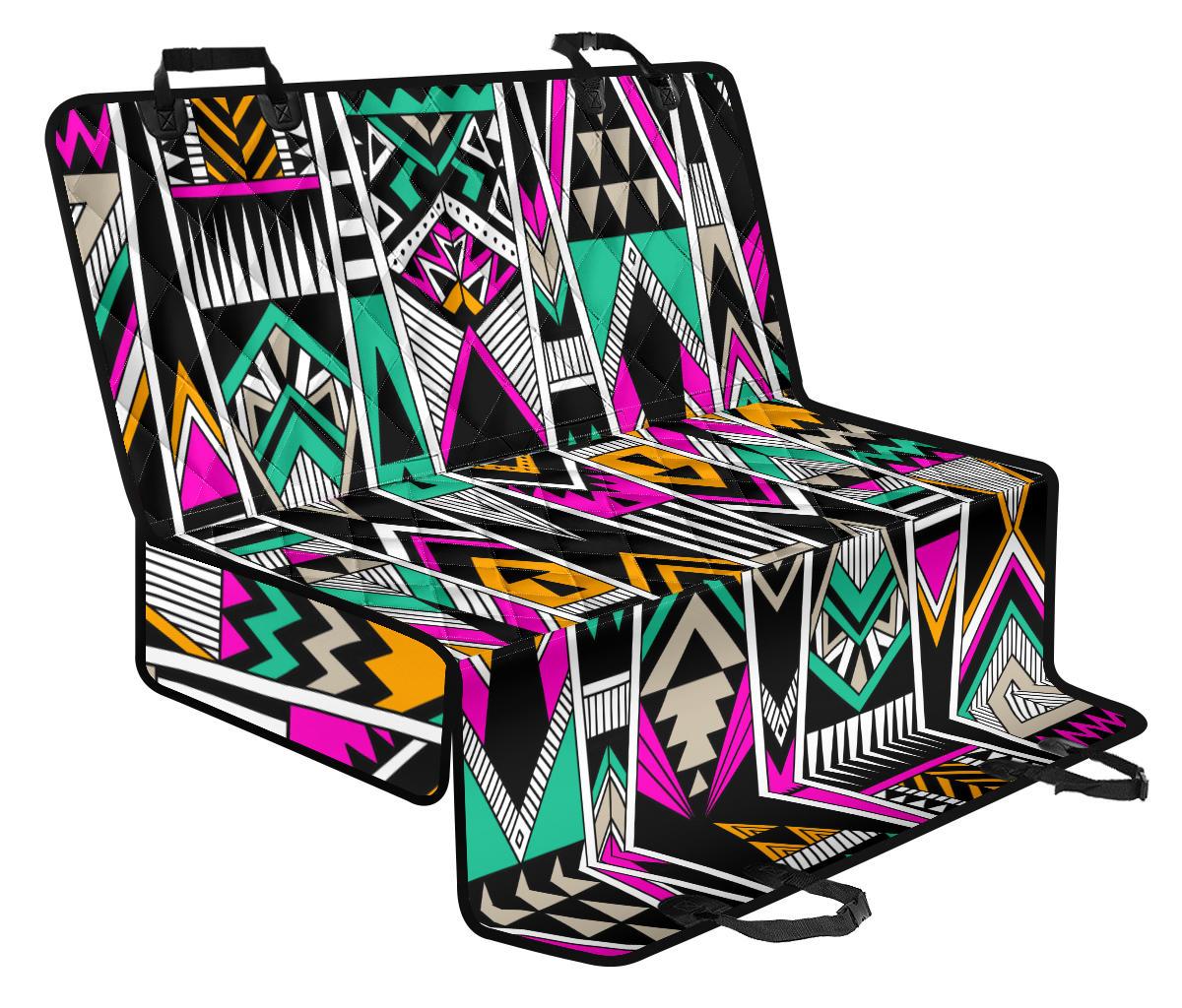 Vintage Tribal Aztec Pattern Print Pet Car Back Seat Cover