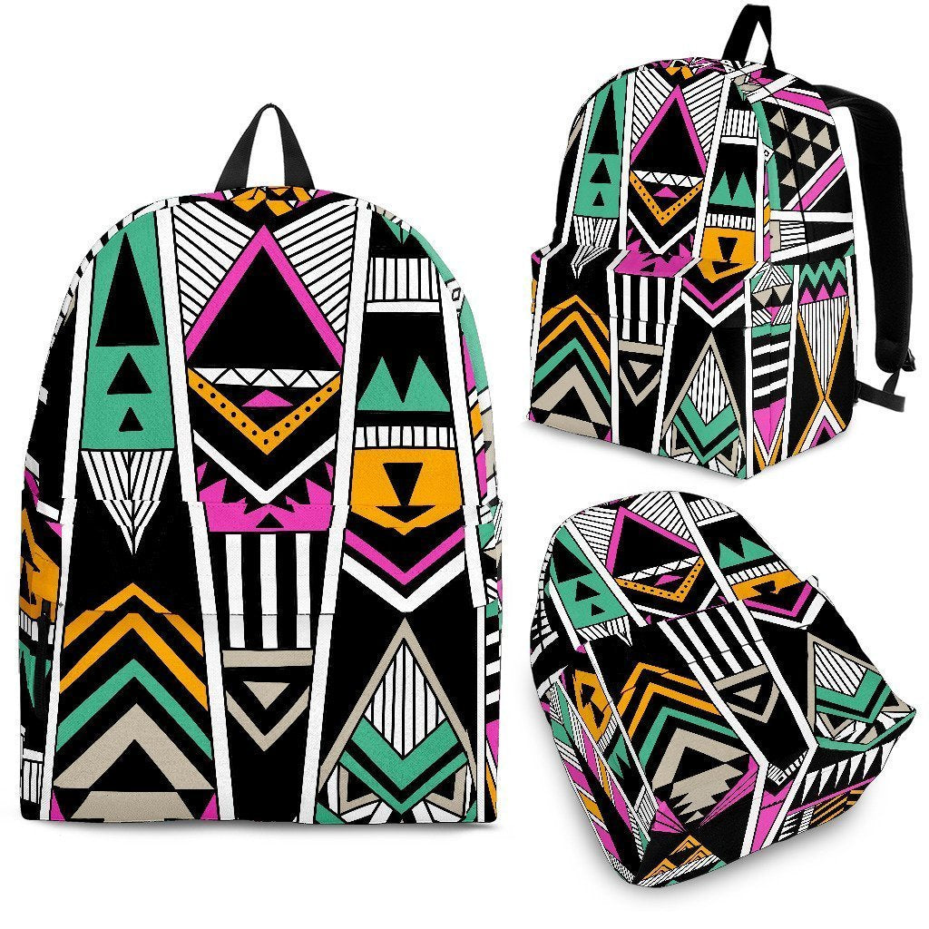 Vintage Tribal Aztec Pattern Print School Backpack