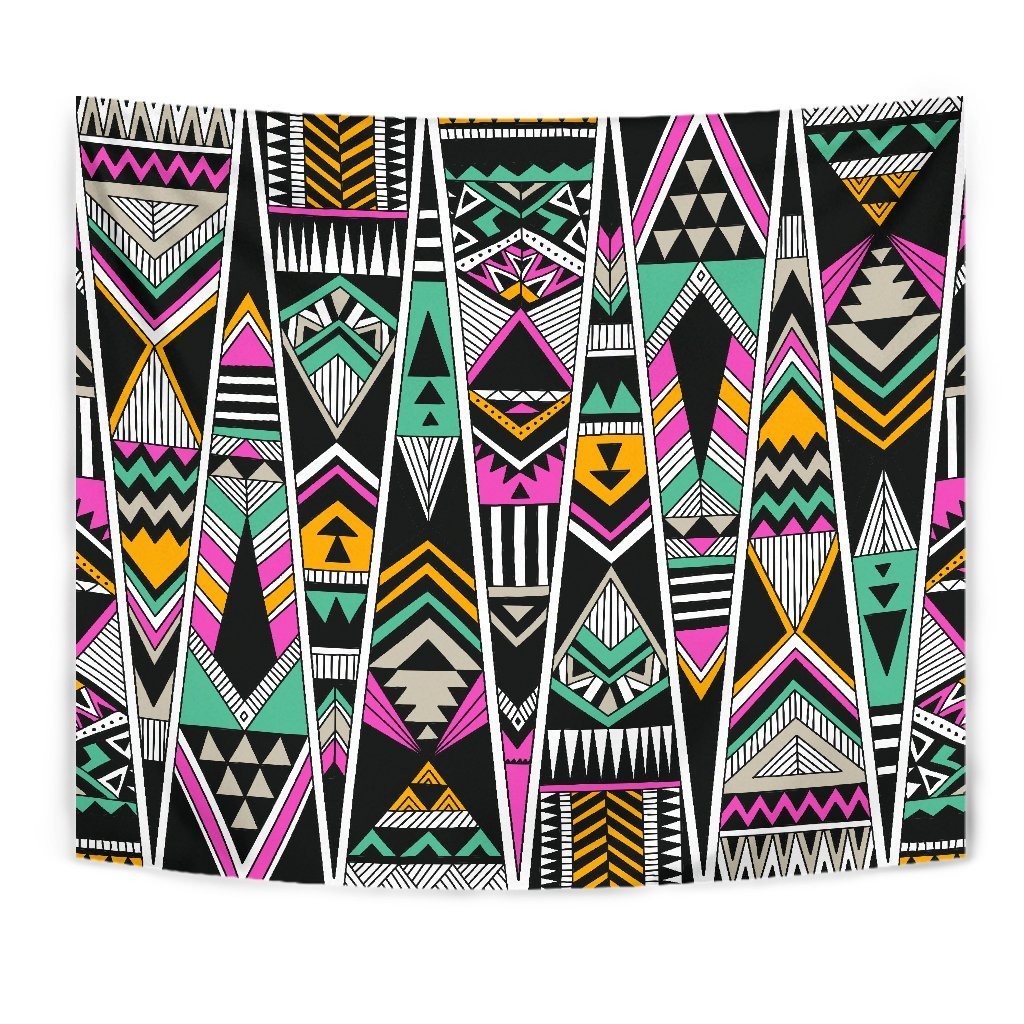 Vintage Tribal Aztec Pattern Print Wall Tapestry