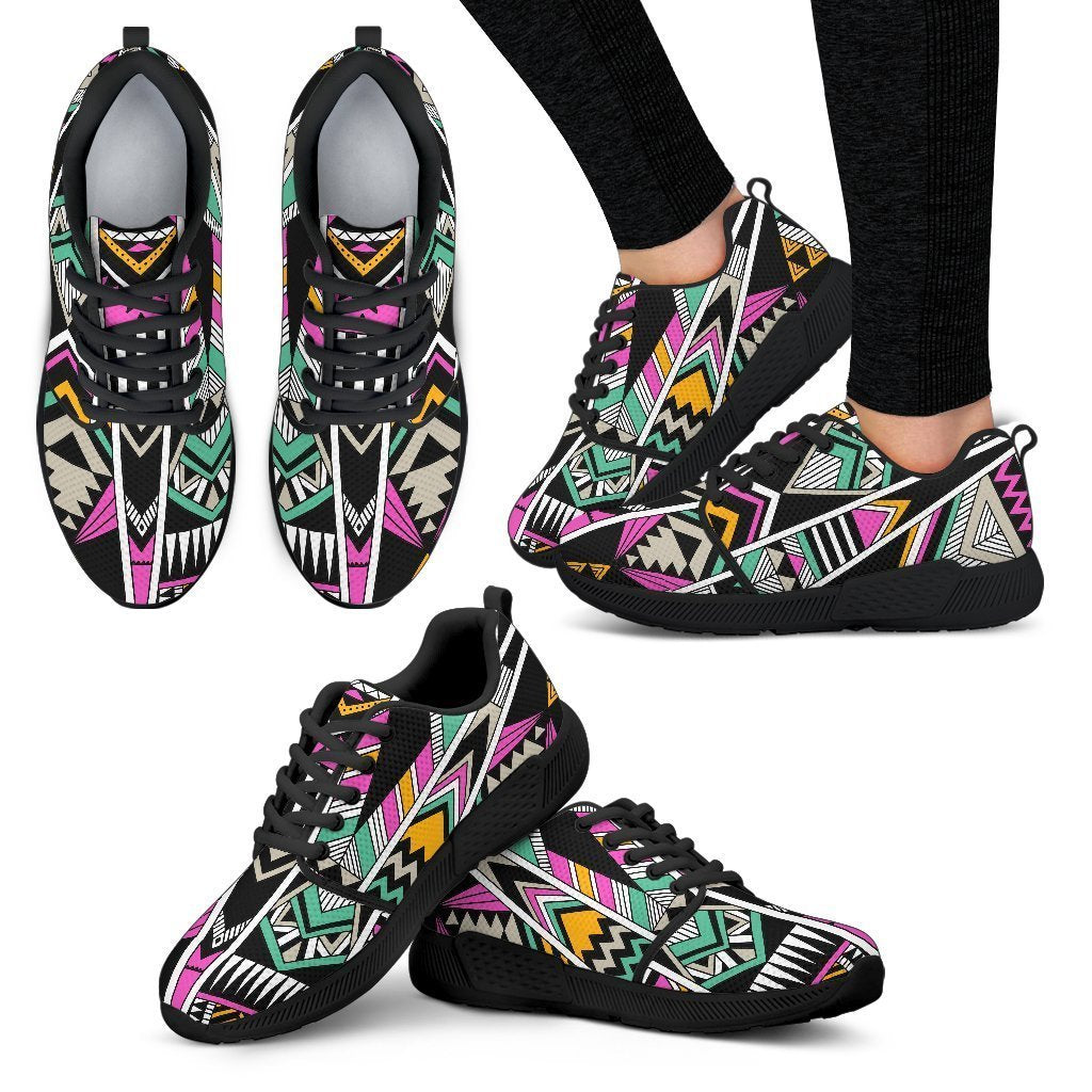 Vintage Tribal Aztec Pattern Print Women's Athletic Shoes