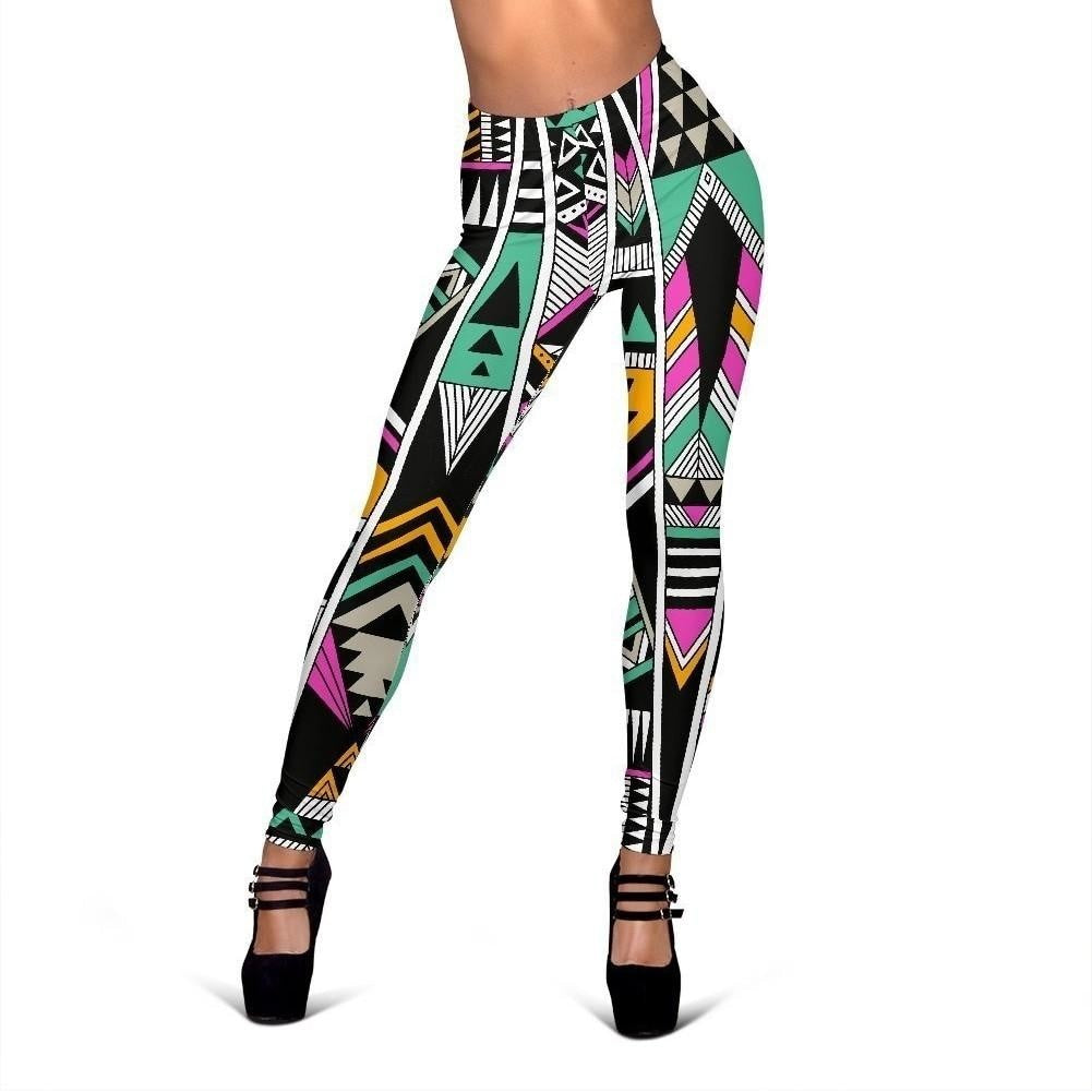 Vintage Tribal Aztec Pattern Print Women's Leggings