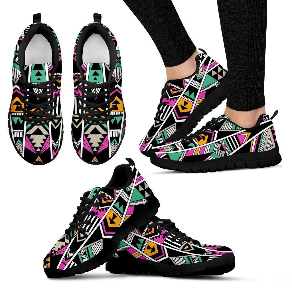 Vintage Tribal Aztec Pattern Print Women's Sneakers