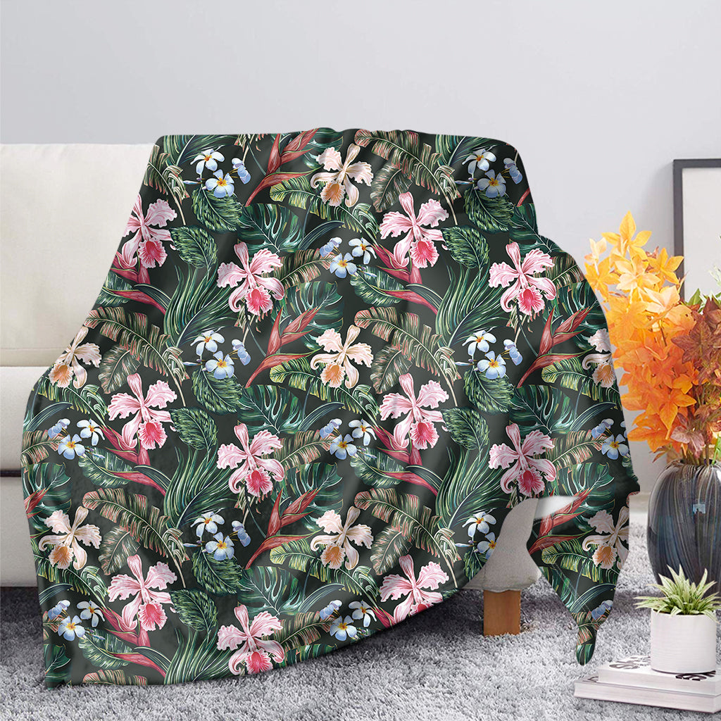 Vintage Tropical Exotic Hawaiian Print Blanket