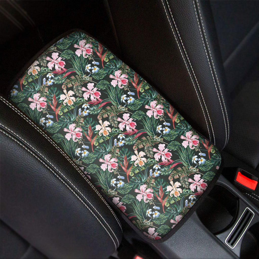 Vintage Tropical Exotic Hawaiian Print Car Center Console Cover