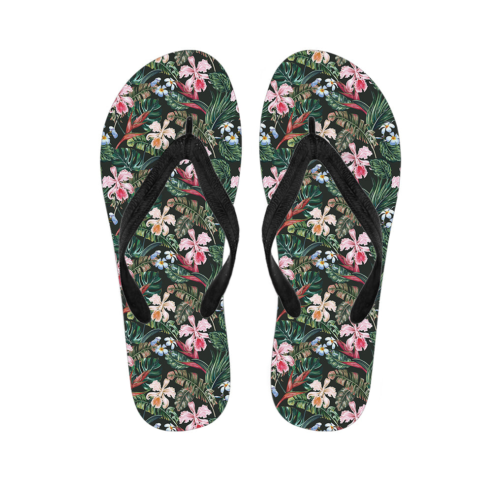 Vintage Tropical Exotic Hawaiian Print Flip Flops