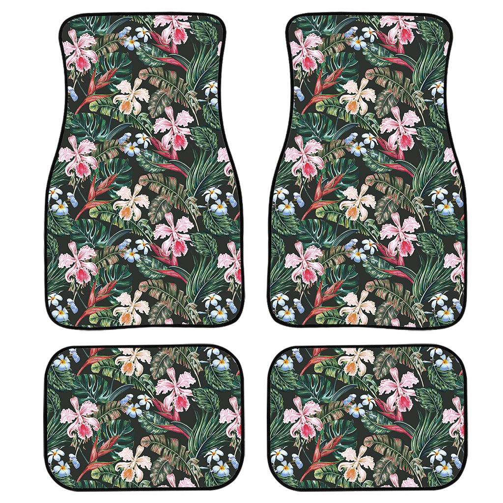 Vintage Tropical Exotic Hawaiian Print Front and Back Car Floor Mats