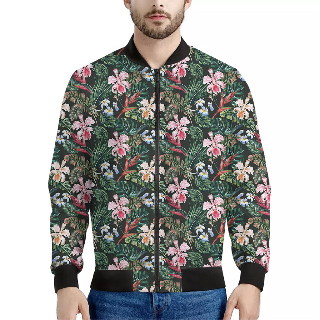 Vintage Tropical Exotic Hawaiian Print Men's Bomber Jacket