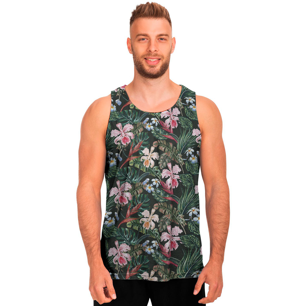 Vintage Tropical Exotic Hawaiian Print Men's Tank Top